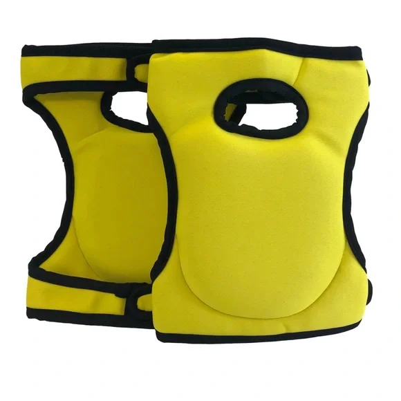 Bright Yellow Velcro Gardening Knee Pads - Picture 3 of 5